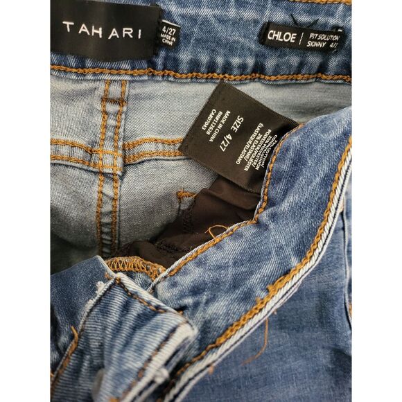 Tahari Chloe Fit Solution Skinny Leg Jeans 4/27 Womens Mid Rise Medium Wash - Picture 6 of 6
